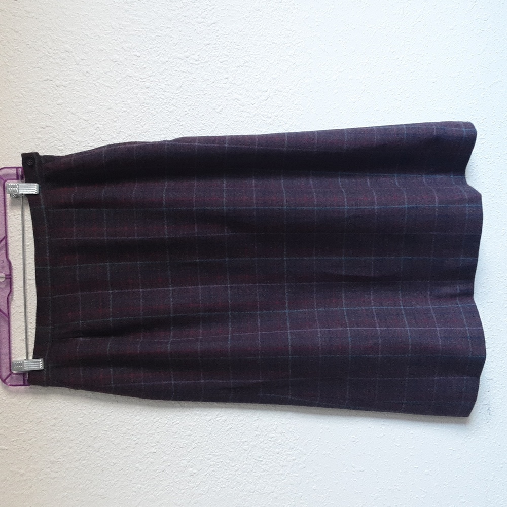 Pendleton A line wool plaid skirt M, Plum
